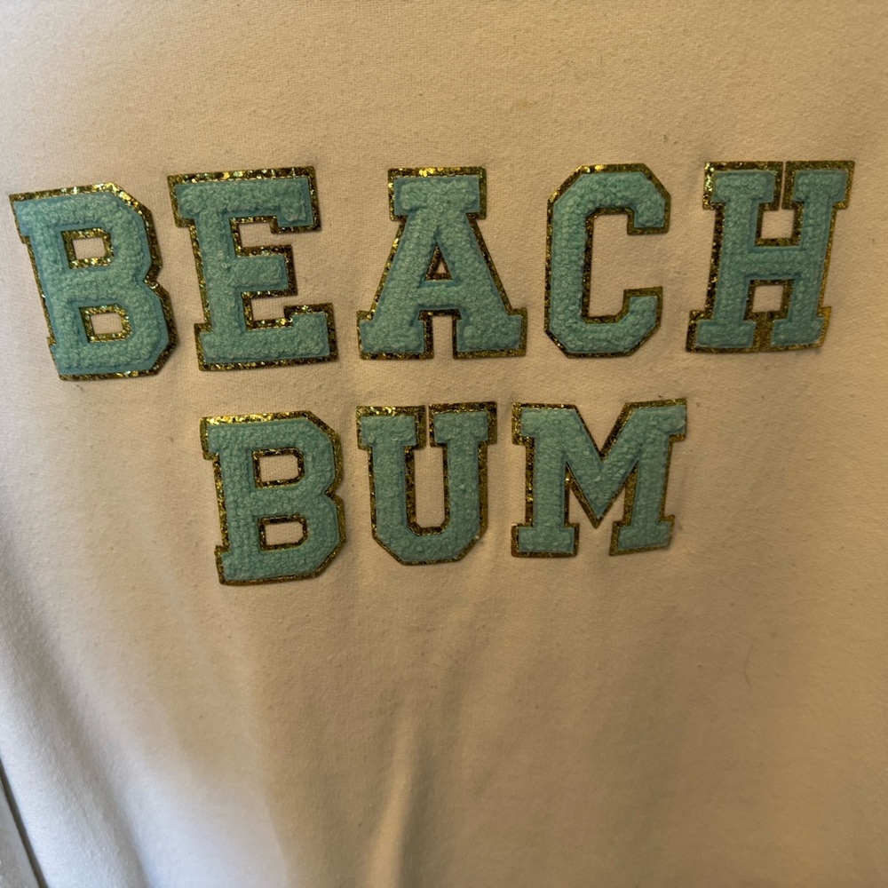 Jerzees White Sweatshirt with Blue Text - Picture 3 of 6